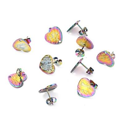 Ion Plating(IP) 304 Stainless Steel Stud Earring Findings