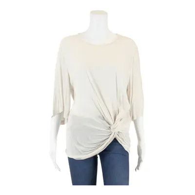 ZARA WOMAN Knot Design Sheer Beige Basic Blouse M