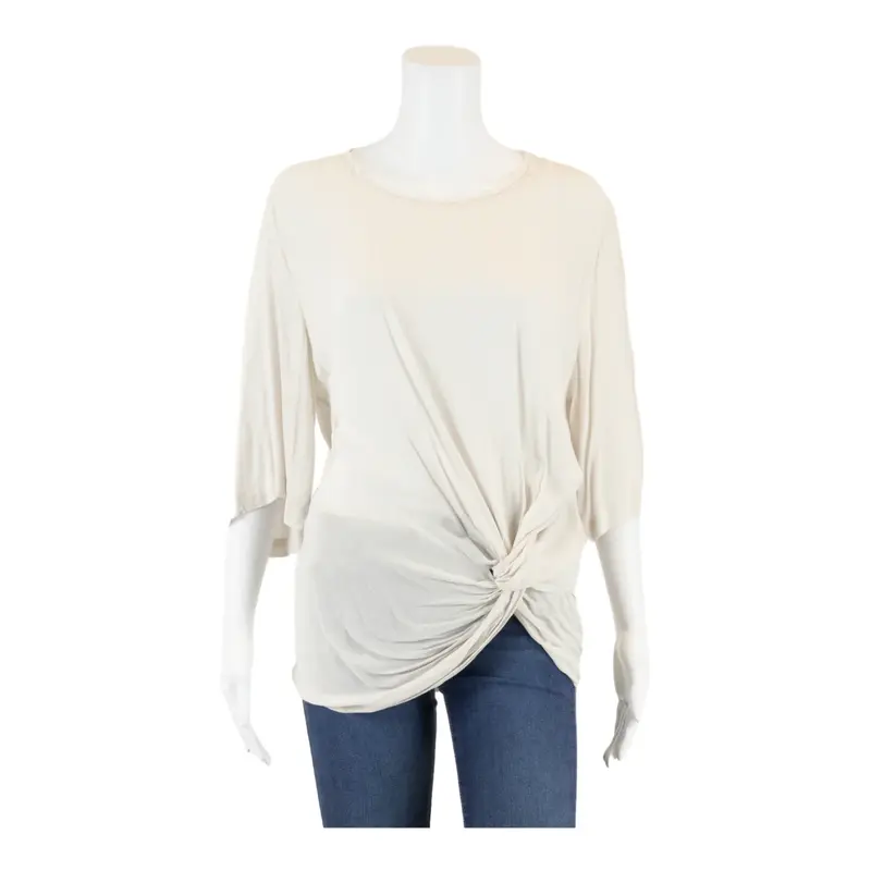 ZARA WOMAN Knot Design Sheer Beige Basic Blouse M