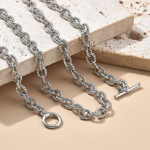 Brass Twisted Cable Chain Necklaces with OT Clasps for Men Women