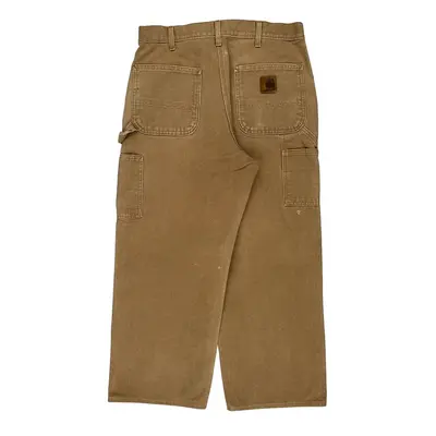 Carhartt Carpenter Trousers - 33? Waist Beige Cotton