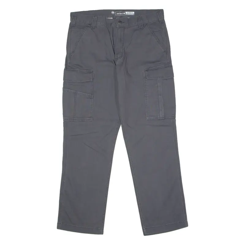 CARHARTT Cargo Workwear Mens Canvas Trousers Grey Relaxed Straight W34 L30