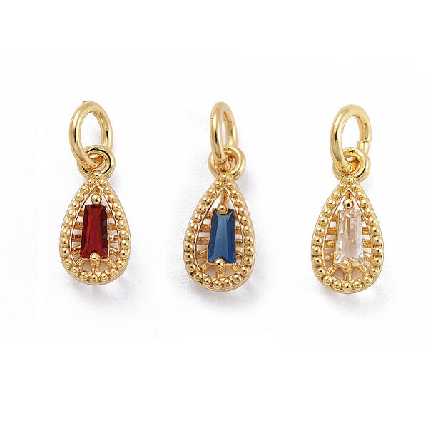 Brass Micro Pave Cubic Zirconia Pendants