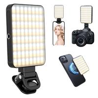 LED Portable Light，Rechargeable Magnetic Clip Light，128 LED Portable Light for Video, Zoom Conference, Makeup and Live St...