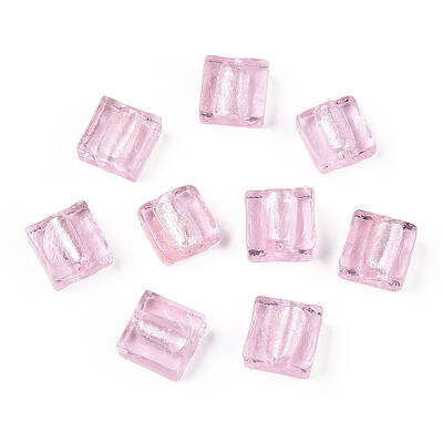 Handmade Silver Foil Lampwork Beads