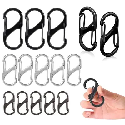 Lightweight S-shaped Double Head Spring Hook, 15pcs/set Waterproof Durable Backpack Zipper Replacement Lock Buckle for Outdoo...