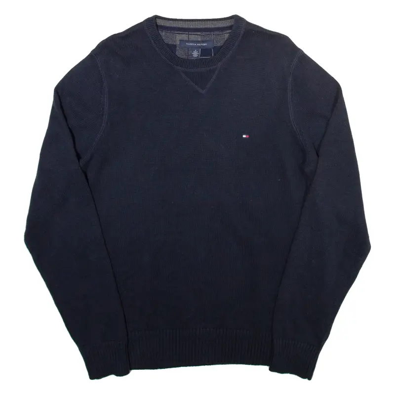 TOMMY HILFIGER Mens Jumper Blue Tight Knit M