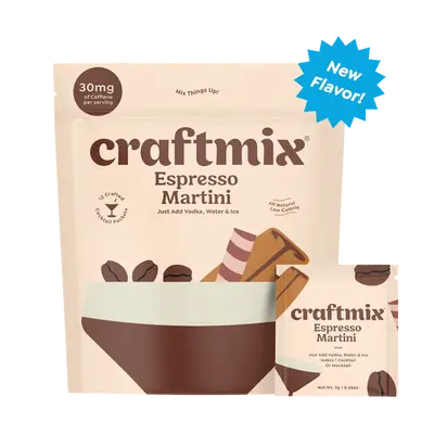 Craftmix Espresso Martini Mix - 12 Pack – Skinny Cocktail & Mocktail Mixers, Instant Coffee Packets Martini Mix, Vegan, Low...