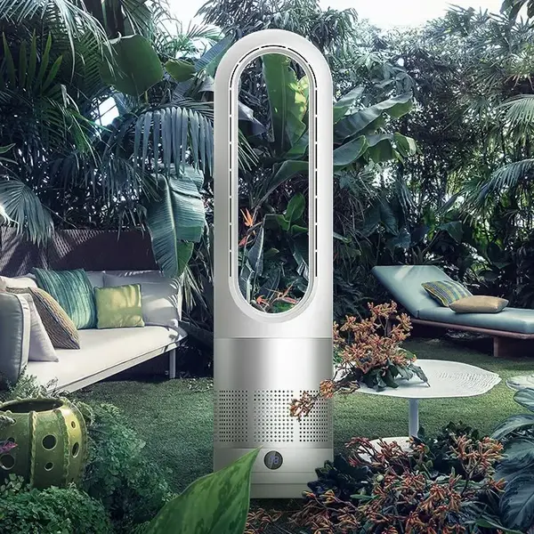 Bladeless Cooling Fan, 23.62 inch Tower Fan, 80° Oscillating Pedestal Fan with Remote Control, 8 Speeds, 8H Timer, LED Displ...