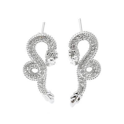 Rack Plating Brass Micro Pave Cubic Zirconia Stud Earring
