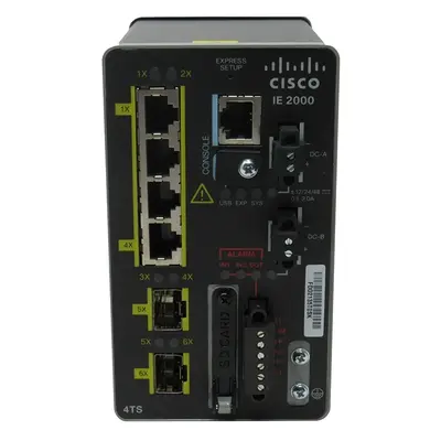 IE-2000-4TS-B-RF Cisco Industrial Ethernet IE 2000 Series 4 x FE Ports 10/100Base-TX + 2 x FE SFP Ports Layer 2 Managed Fast ...