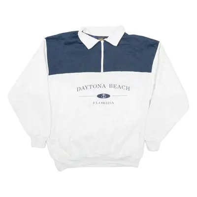 PRAIRIE MOUNTAIN Daytona Beach Womens Sweatshirt Grey 1/4 Zip USA M