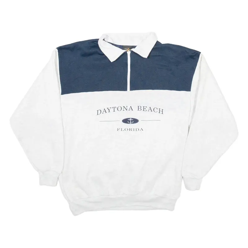 PRAIRIE MOUNTAIN Daytona Beach Womens Sweatshirt Grey 1/4 Zip USA M