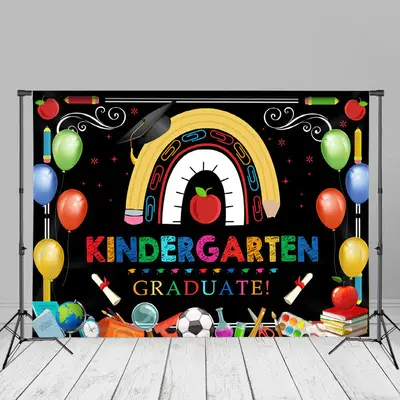 Colorful Elements Kindergarten Grad Photo Backdrop - Aperturee