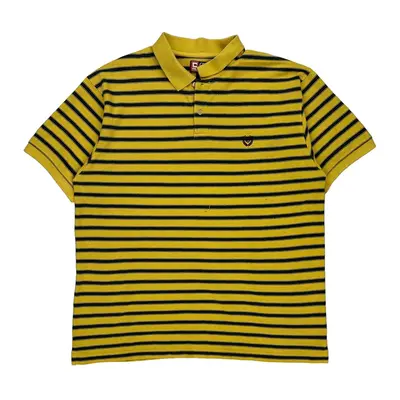 Chaps Ralph Lauren Striped Polo Shirt - XL Yellow Cotton