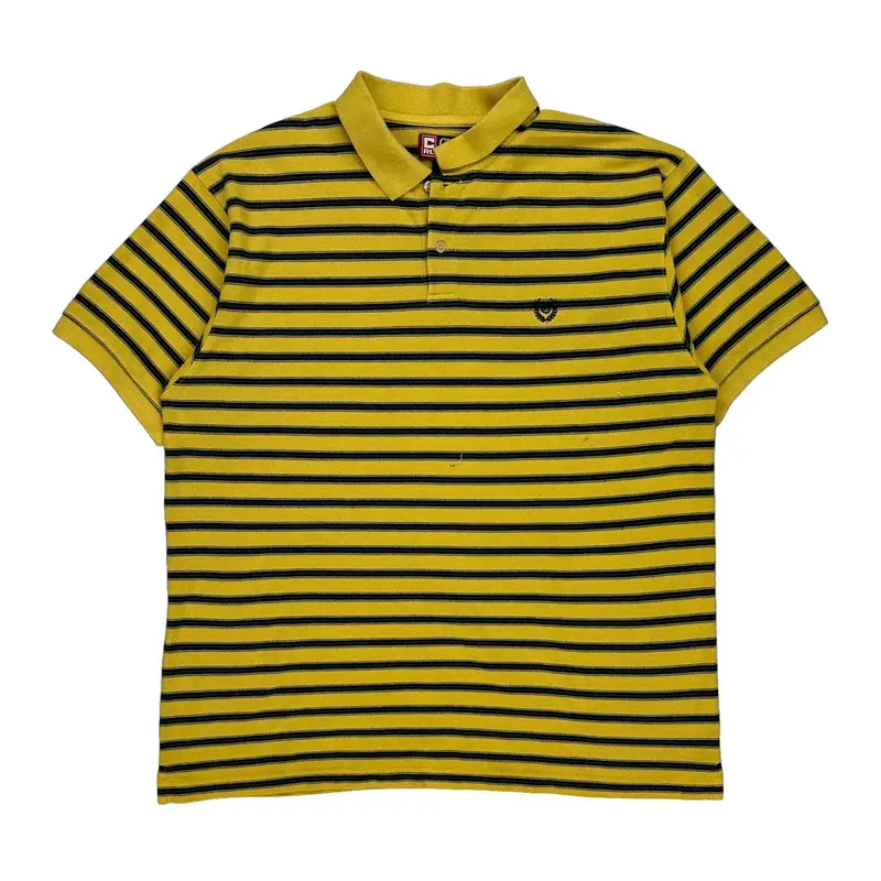 Chaps Ralph Lauren Striped Polo Shirt - XL Yellow Cotton