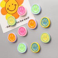Smiling Face Design Fridge Magnet, 10pcs Random Color Cute Whiteboard Plastic Magnet, Colorful Decorative Magnet for Refriger...