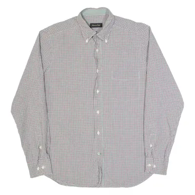 MASSIMO DUTTI Mens Shirt Red Check Long Sleeve L