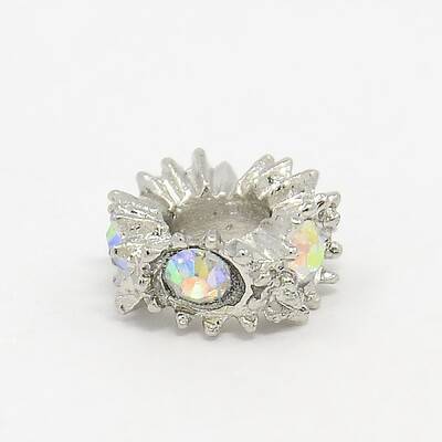 Large Hole Zinc Alloy Rhinestone European Beads