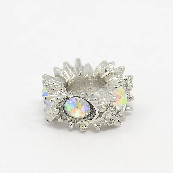 Large Hole Zinc Alloy Rhinestone European Beads