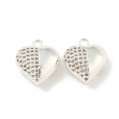 Brass Micro Pave Clear Cubic Zirconia Charms