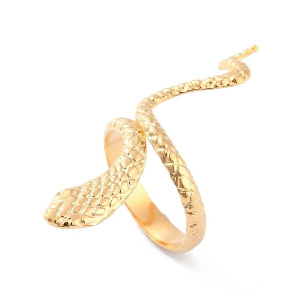 Ion Plating(IP) 304 Stainless Steel Snake Wrap Cuff Ring