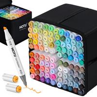 Colored Markers Set & Dual Tip 60/100/120 Colors,Fine/Brush & Chisel Tips,Easy to Layer and Blend,Safe Materials,Colorless Bl...