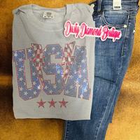 USA LIGHTNING BLING Comfort Color T Shirt