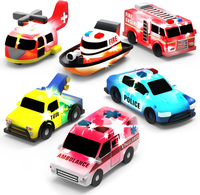 Tub Works Emergency Cars Light Up Bath Toys, 6 Pack | Water-Activated Light Up Toys Flash & Change Color | Soft, Squeezable B...