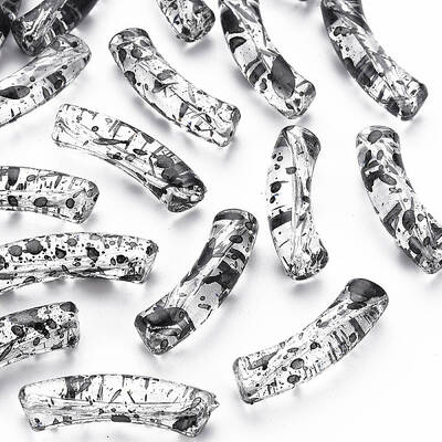Transparent Spray Painted Acrylic Beads
