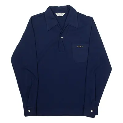 JOSEPH ALLAN Mens Polo Shirt Blue Long Sleeve L