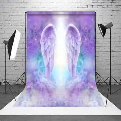 Angel Wings Purple Heaven Light Memorial Backdrop - Aperturee