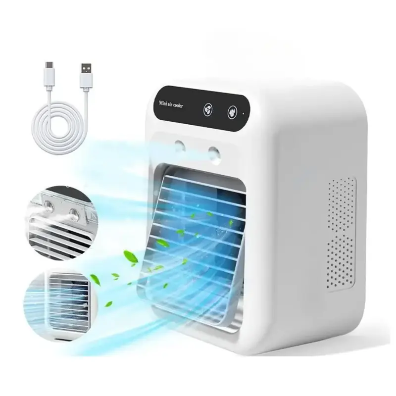 Portable Air Cooler Fan, 3 in 1 Multifunctional Cooling Fan with 2 Spray Speeds, Personal Evaporative Cooler for Bedroom, O...