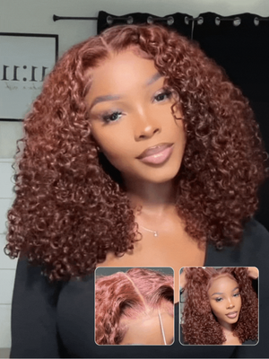 BOGO | Nadula 7x5 Bye Bye Knots Wig Reddish Brown Invisible Knots Curly Wear and Go