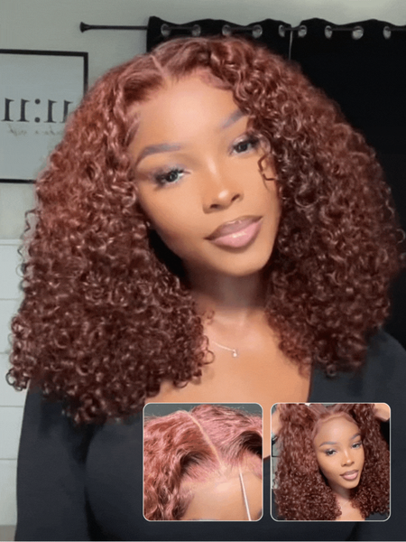 BOGO | Nadula 7x5 Bye Bye Knots Wig Reddish Brown Invisible Knots Curly Wear and Go