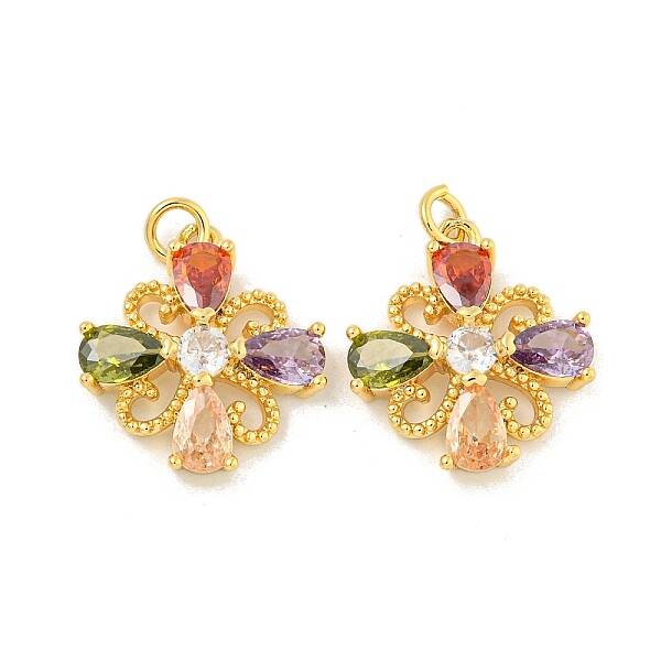 Rack Plating Brass Micro Pave Cubic Zirconia Pendants