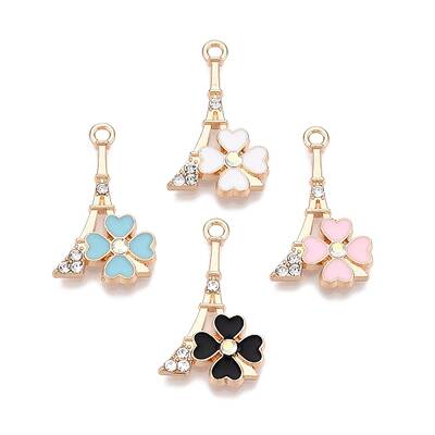 Rack Plating Alloy Rhinestone Pendants