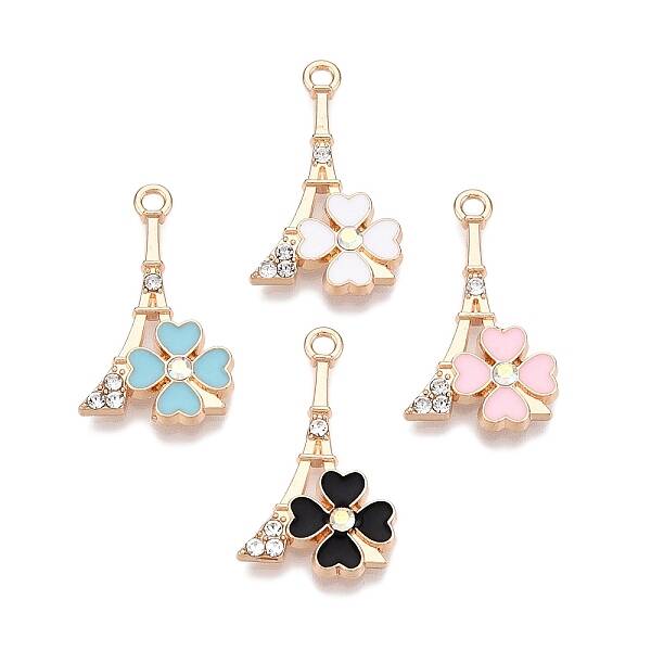 Rack Plating Alloy Rhinestone Pendants