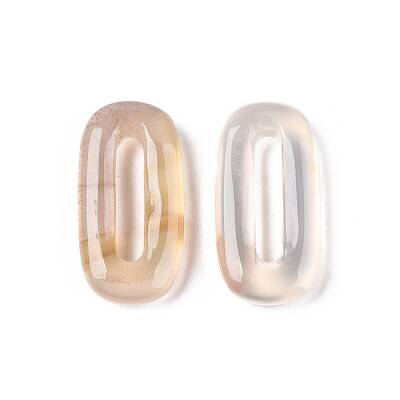Natural white Agate Oval Pendants