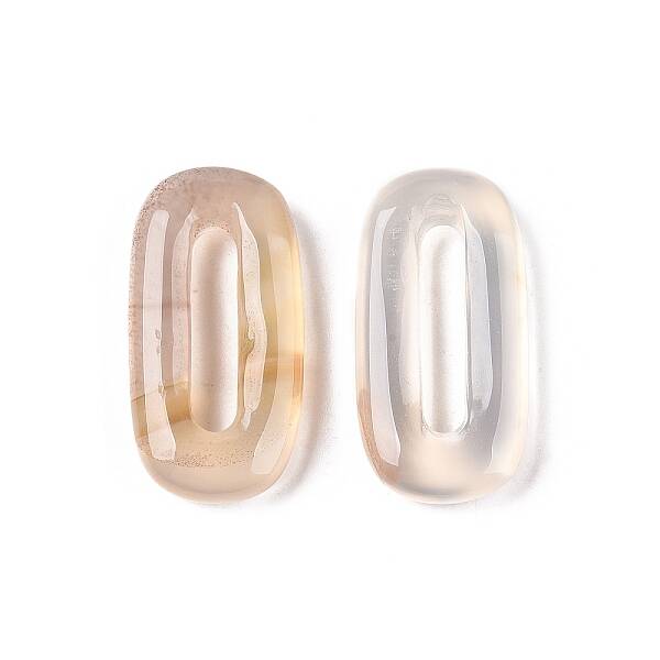Natural white Agate Oval Pendants