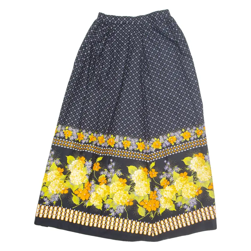 Womens A-Line Skirt Blue Long Floral S