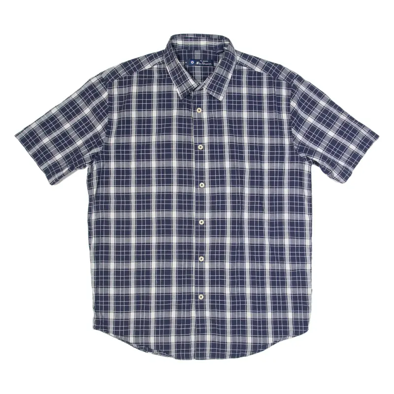 BEN SHERMAN Mens Shirt Blue Check M
