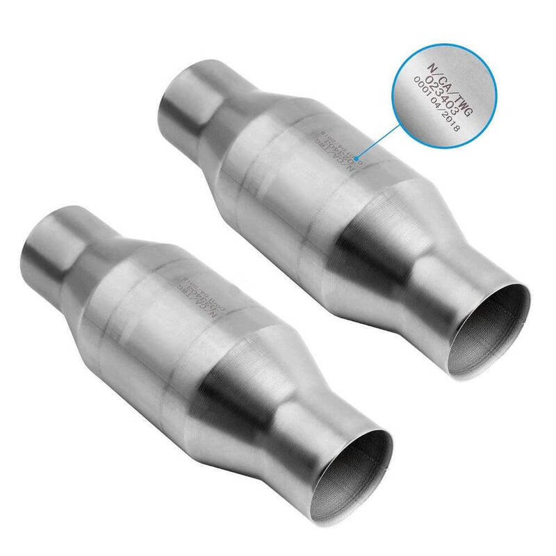 YITAMOTOR® 2 PCS 2.5'' Inlet/Outlet Universal Catalytic Converter Strainless Steel EPA OBDII