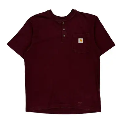 Carhartt T-Shirt - Medium Burgundy Cotton