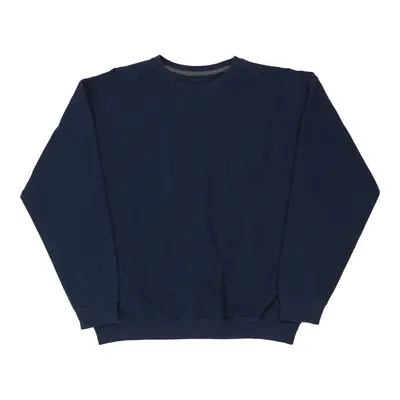 Athletitcs Sweatshirt - Large Navy Cotton Blend