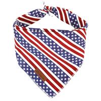 4th of July Dog Bandana – Cotton American Flag Scarf for Medium & Large Dogs, Patriotic Pet Triangle Bib for Boys & Girls