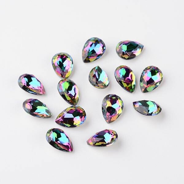 Faceted Teardrop K9 Glass Rhinestone Cabochons
