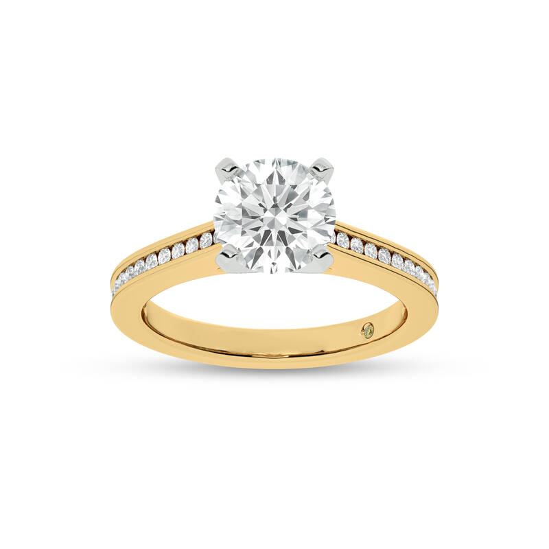Paris Channel Set Round Lab Diamond Engagement Ring | 10K Yellow Gold 4 1/4 CT. TW.