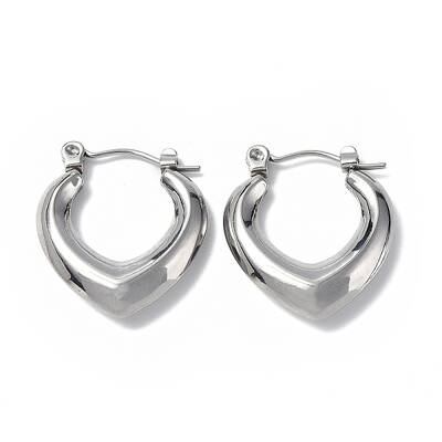 Non-Tarnish 304 Stainless Steel Hollow Teardrop Hoop Earrings for Women
