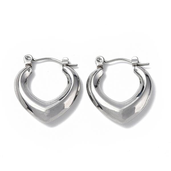 Non-Tarnish 304 Stainless Steel Hollow Teardrop Hoop Earrings for Women